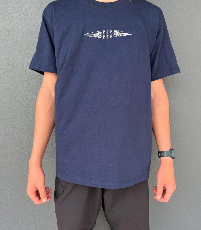 Pepper Embroidered Tee - Navy